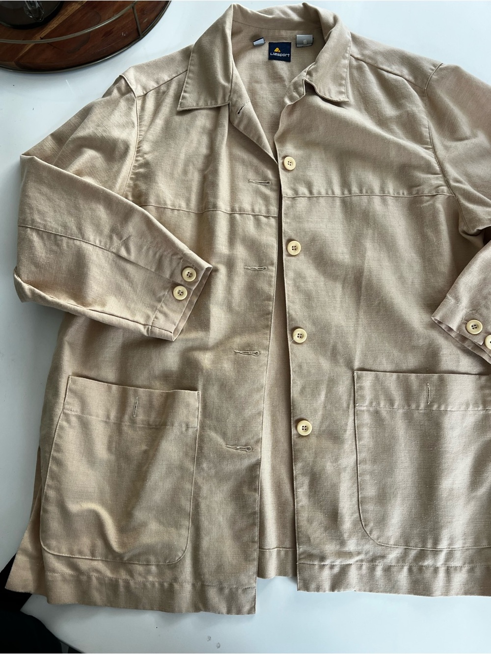Liz Claiborne Lightweight Tan Shirt Jacket